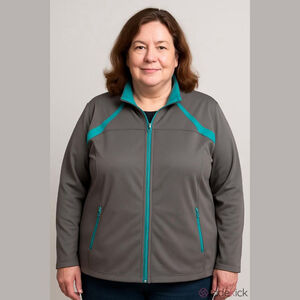 Women's RBX Full Zip Activewear Jacket XL Gray Teal